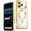 Ntech Hoesje Geschikt  iPhone 18 Pro Hoesje – Transparant/Goud Hybrid Backcover, MagSafe Compatibel & Verhoogde Camerabescherming – Slank en Stevig - Ntech