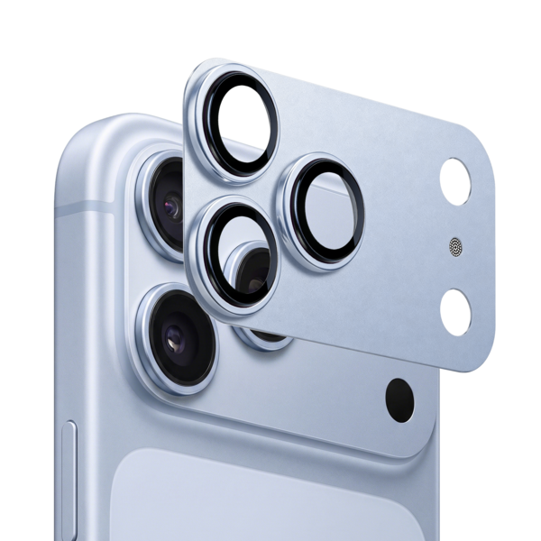 Ntech Ntech Camera Lens Protector voor iPhone 18 Pro Max Licht Blauw – Matte Metalen Camera Lens Beschermer – Full Coverage – Krasbestendig