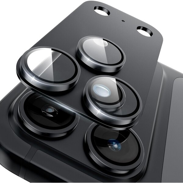 Ntech Ntech Camera Lens Protector voor iPhone 18 Pro Zwart – Matte Metalen Camera Lens Beschermer – Full Coverage – Krasbestendig