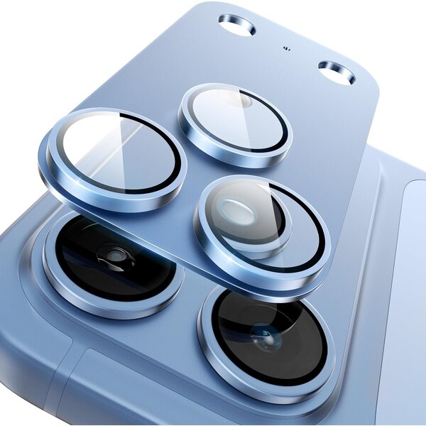 Ntech Ntech Camera Lens Protector voor iPhone 18 Pro Licht Blauw – Matte Metalen Camera Lens Beschermer – Full Coverage – Krasbestendig