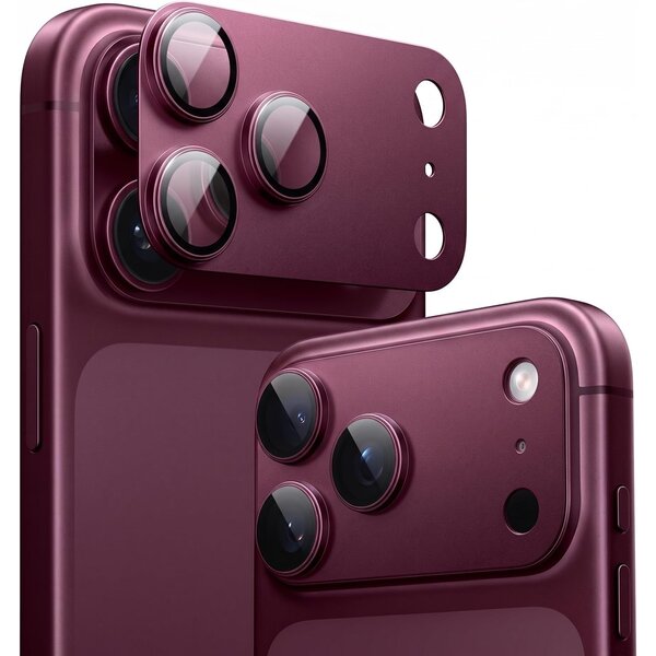 Ntech Ntech Camera Lens Protector voor iPhone 18 Pro Kersen Rood – Matte Metalen Camera Lens Beschermer – Full Coverage – Krasbestendig