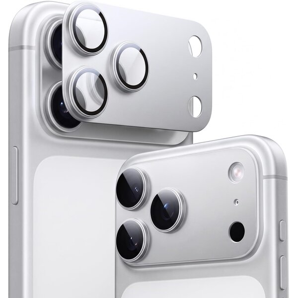 Ntech Ntech Camera Lens Protector voor iPhone 18 Pro Zliver – Matte Metalen Camera Lens Beschermer – Full Coverage – Krasbestendig