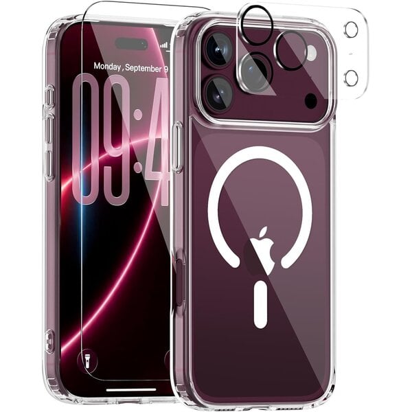 Ntech Transparant Hoesje iPhone 18 Pro Max Hoesje Geschikt voor MagSafe – Silicone Case met 2x Screenprotector & Camera Lens Bescherming