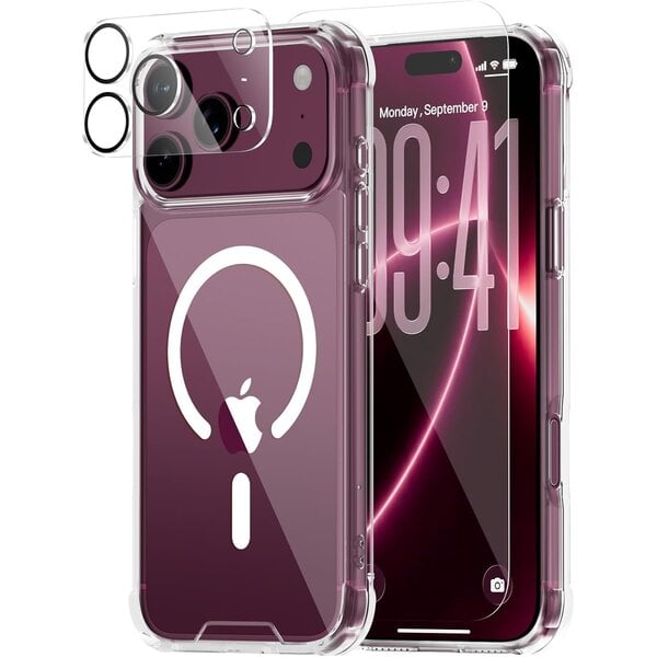 Ntech Transparant Hoesje iPhone 18 Pro Hoesje Geschikt voor MagSafe – Silicone Case met 2x Screenprotector & Camera Lens Bescherming