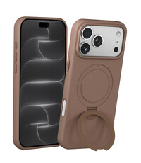Ntech Ntech Hoesje – Geschikt voor iPhone 18 Pro Zacht Siliconen Hoesje Bruin
