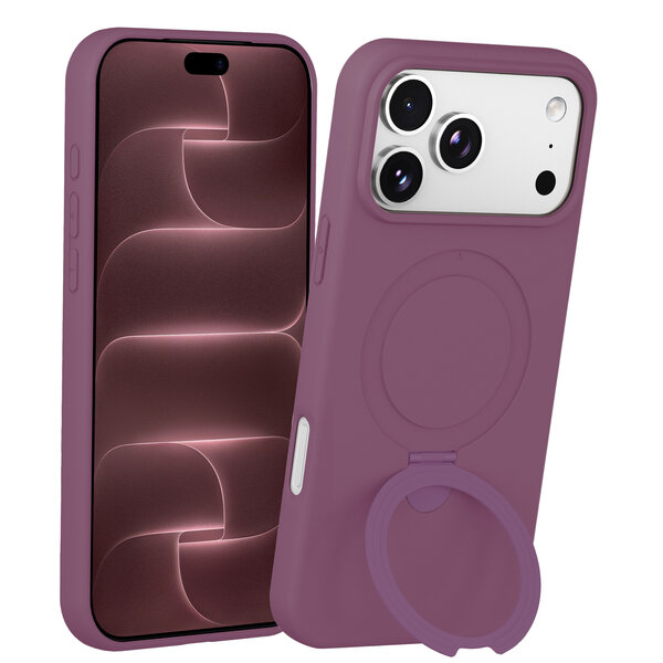 Ntech Ntech Hoesje – Geschikt voor iPhone 18 Pro Max Zacht Siliconen Hoesje Burgundy – MagSafe Geschikt – Liquid Backcover met Ring