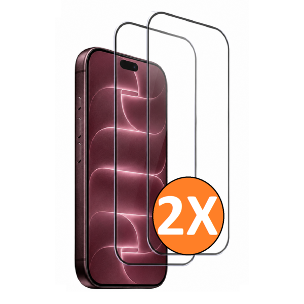 Ntech Full Cover Screenprotector geschikt voor iPhone 18 Pro Max Zwart 2pack | Volledige Beschermglas Tempered Glass | iPhone 18 Pro Max Screenprotector