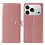 Ntech Hoesje geschikt voor iPhone 18 Pro hoesje Rose Goud pasjeshouder telefoon hoes - Met screenprotector tempered glass voor iPhone 18 pro - 2x