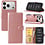 Ntech Hoesje geschikt voor iPhone 18 Pro hoesje Rose Goud pasjeshouder telefoon hoes - Met screenprotector tempered glass voor iPhone 18 pro - 2x