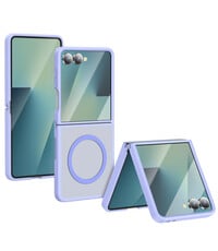 Ntech MagSafe hoesje Geschikt voor Samsung Galaxy Z Flip 8 hoesje Lila