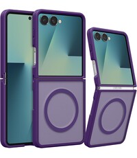 Ntech MagSafe hoesje Geschikt voor Samsung Galaxy Z Flip 8 hoesje Paars