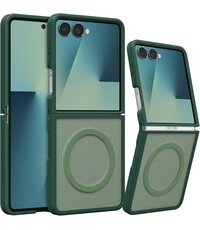 Ntech MagSafe hoesje Geschikt voor Samsung Galaxy Z Flip 8 hoesje Groen