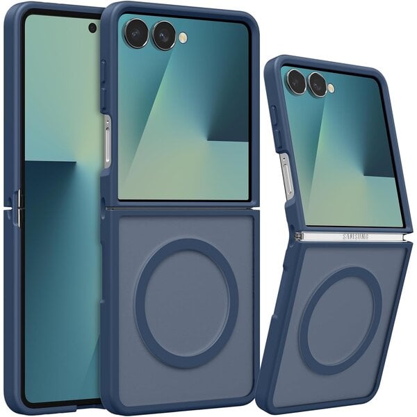 Ntech MagSafe hoesje Geschikt voor Samsung Galaxy Z Flip 8 hoesje Blauw - Z Flip 7 Hoesje Shockproof - Schokbestendig TPU hoesje Samsung Z Flip 8 - Flip 7