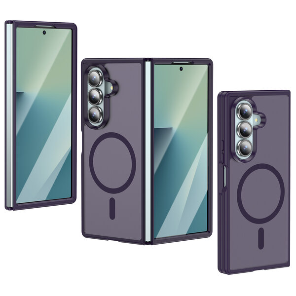 Ntech MagSafe hoesje Geschikt voor Samsung Galaxy Z Fold 8 Ultra hoesje Paars - Z Fold 7 Hoesje Shockproof - Schokbestendig TPU hoesje Samsung Z Fold 8 Ultra - Fold 8