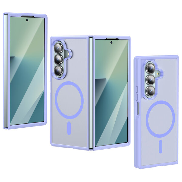 Ntech MagSafe hoesje Geschikt voor Samsung Galaxy Z Fold 8 Ultra hoesje Lila - Z Fold 7 Hoesje Shockproof - Schokbestendig TPU hoesje Samsung Z Fold 8 Ultra - Fold 8