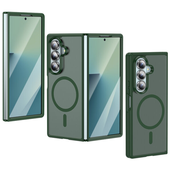 Ntech MagSafe hoesje Geschikt voor Samsung Galaxy Z Fold 8 Ultra hoesje Groen - Z Fold 7 Hoesje Shockproof - Schokbestendig TPU hoesje Samsung Z Fold 8 Ultra - Fold 8