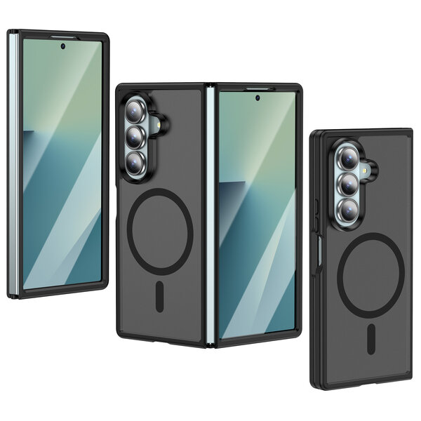 Ntech MagSafe hoesje Geschikt voor Samsung Galaxy Z Fold 8 Ultra hoesje Zwart - Z Fold 7 Hoesje Shockproof - Schokbestendig TPU hoesje Samsung Z Fold 8 Ultra - Fold 8