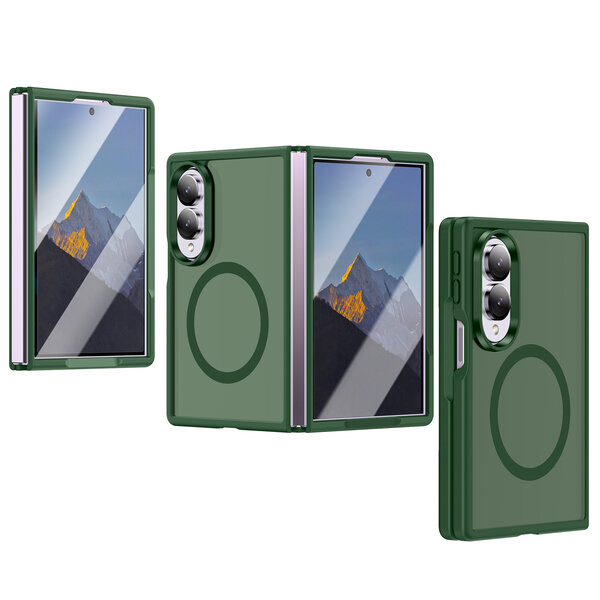 Ntech MagSafe hoesje Geschikt voor Samsung Galaxy Z Fold 8 hoesje Groen - Z Fold 8 Hoesje Shockproof - Schokbestendig TPU hoesje Samsung Z Fold 8