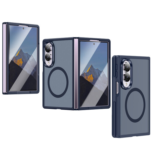 Ntech MagSafe hoesje Geschikt voor Samsung Galaxy Z Fold 8 hoesje Blauw - Z Fold 8 Hoesje Shockproof - Schokbestendig TPU hoesje Samsung Z Fold 8