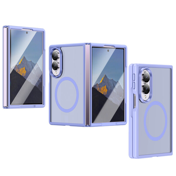 Ntech MagSafe hoesje Geschikt voor Samsung Galaxy Z Fold 8 hoesje Lila - Z Fold 8 Hoesje Shockproof - Schokbestendig TPU hoesje Samsung Z Fold 8
