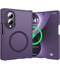 Ntech MagSafe hoesje Geschikt voor Samsung Galaxy Z Fold 8 hoesje Paars