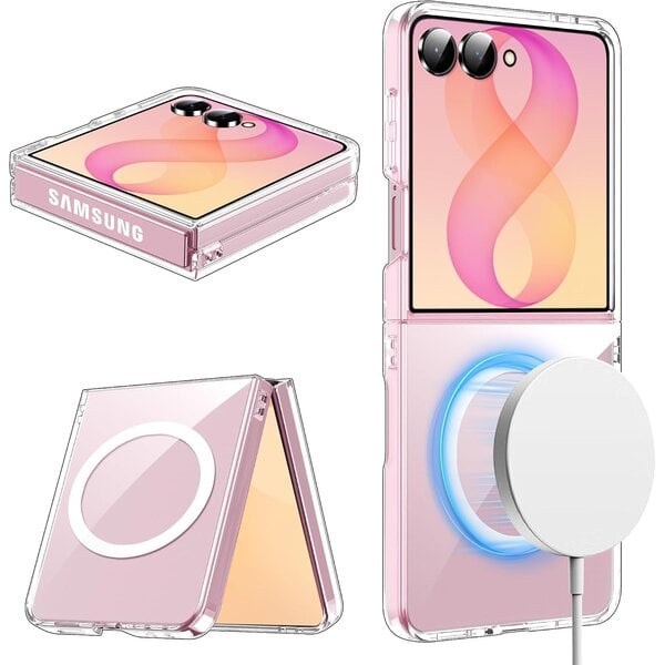 Ntech MagSafe hoesje Geschikt voor Samsung Galaxy Z Flip 8 - Flip 8 Transparant Shockproof Hoesje - Schokbestendig TPU hoesje Samsung Z Flip 8 - Flip 8