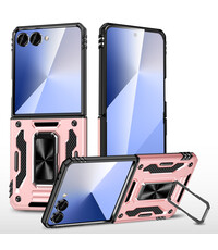 Ntech Hoesje Geschikt voor Samsung Galaxy Z Flip 8 Hoesje Rose Goud