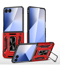 Ntech Hoesje Geschikt voor Samsung Galaxy Z Flip 8 Hoesje Rood