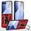 Ntech Hoesje Geschikt voor Samsung Galaxy Z Flip 8 Hoesje Rood - Anti-Shock Hybrid Armor hoesje Met Draaibare Ring Houder Backcover Telefoonhoesje
