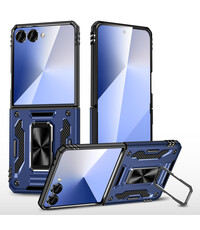 Ntech Hoesje Geschikt voor Samsung Galaxy Z Flip 8 Hoesje Blauw