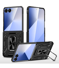 Ntech Hoesje Geschikt voor Samsung Galaxy Z Flip 8 Hoesje Zwart