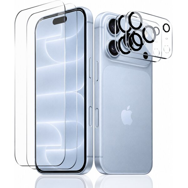 Ntech Screenprotector geschikt voor iPhone 18 Pro ScreenProtector en Camera lens protector/ Tempered glass - Beschermglas - Glasplaatje - 2+2 stuks
