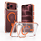 Ntech Ntech Magsafe Geschikt voor iPhone 18 Pro / 17 Pro Hoesje Transparant / Oranje – Stand Functie – Shockproof Bumper case