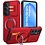 Ntech Hoesje Geschikt voor Samsung Galaxy S26 FE / S25 FE hoesje Rood - Shock Hybrid Armor Hoes met Kickstand Ring en Camera Bescherming - Geschikt voor MagSafe