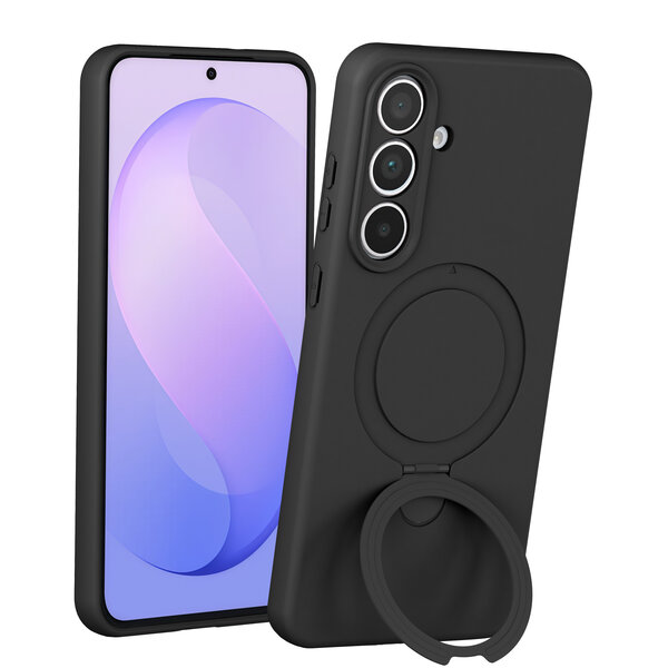 Ntech Ntech Hoesje – Geschikt voor Samsung S26 FE Zacht Siliconen Hoesje Zwart – MagSafe Geschikt - Liquid Backcover met Ring hoesje Samsung S25 FE