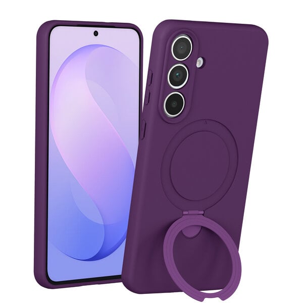 Ntech Ntech Hoesje – Geschikt voor Samsung S26 FE Zacht Siliconen Hoesje Grape Purple – MagSafe Geschikt - Liquid Backcover met Ring hoesje Samsung S25 FE
