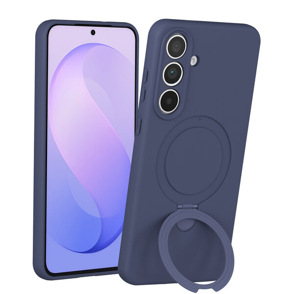 Ntech Ntech Hoesje – Geschikt voor Samsung S26 FE Zacht Siliconen Hoesje Navy – MagSafe Geschikt - Liquid Backcover met Ring hoesje Samsung S25 FE