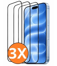 Ntech Full Cover Screenprotector geschikt voor iPhone 18 Pro Screenprotector Zwart