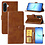 Ntech Hoesje geschikt voor Samsung Galaxy A18 5G hoesje Bruin pasjeshouder telefoon hoes - Met screenprotector tempered glass voor Galaxy A18 / A17 5G - 2x