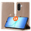 Ntech Hoesje geschikt voor Samsung Galaxy A18 5G hoesje Goud pasjeshouder telefoon hoes - Met screenprotector tempered glass voor Galaxy A18 / A17 5G - 2x