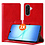Ntech Hoesje geschikt voor Samsung Galaxy A18 5G hoesje Rood pasjeshouder telefoon hoes - Met screenprotector tempered glass voor Galaxy A18 / A17 5G - 2x