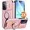 Ntech Hoesje Geschikt voor Samsung Galaxy A18 / A17 5G / hoesje Rose Goud backcover met Met Draaibare Ring Houder en camera bescherming + Samsung A18 Screenprotector 2 pack