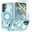Ntech Magsafe Hoesje Geschikt voor Samsung Galaxy A18 / A17 5G / hoesje Lake Blauw backcover met Met Draaibare Ring Houder en camera bescherming + Samsung A18 Screenprotector 2 pack