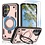 Ntech Magsafe Hoesje Geschikt voor Samsung Galaxy A18 / A17 5G / hoesje Rose Goud backcover met Met Draaibare Ring Houder en camera bescherming + Samsung A18 Screenprotector 2 pack
