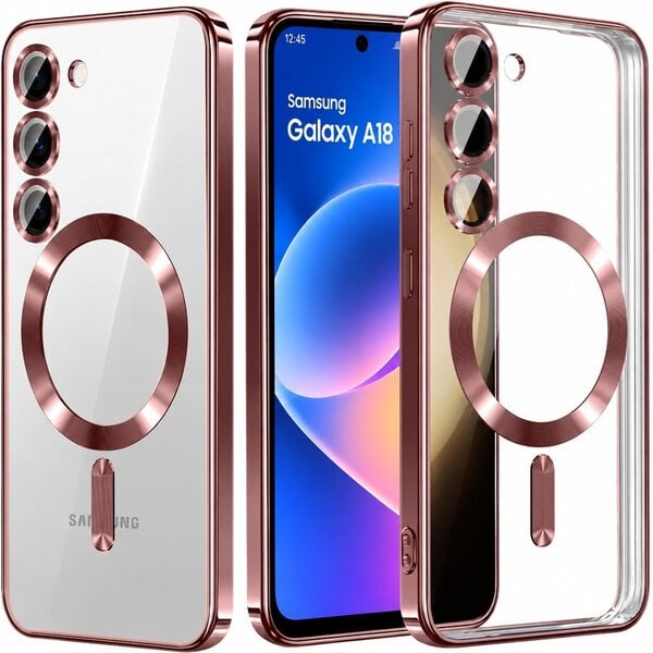 Ntech Hoesje Geschikt voor Samsung Galaxy A18 Hoesje Rose Goud - Geschikt voor MagSafe – Siliconen Back Cover – Schokbestendig  Galaxy A17 - Telefoonhoesje – Dunne Beschermhoes