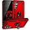 Ntech Hoesje Geschikt voor Samsung Galaxy A18 / A17 5G / A26 5G Hoesje Rood Anti-Shock Hybrid Armor hoesje Met Draaibare Ring Houder - Samsung A18 / A17 Screenprotector 2 pack