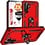 Ntech Hoesje Geschikt voor Samsung Galaxy A18 / A17 5G / A26 5G Hoesje Rood Anti-Shock Hybrid Armor hoesje Met Draaibare Ring Houder - Samsung A18 / A17 Screenprotector 2 pack