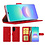 Ntech Hoesje geschikt voor Samsung Galaxy A08 hoesje Rood pasjeshouder telefoon hoes - Met screenprotector tempered glass voor Galaxy A08 / A07 5G - 2x