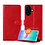 Ntech Hoesje geschikt voor Samsung Galaxy A08 hoesje Rood pasjeshouder telefoon hoes - Met screenprotector tempered glass voor Galaxy A08 / A07 5G - 2x
