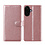 Ntech Hoesje geschikt voor Samsung Galaxy A08 hoesje Rose Goud pasjeshouder telefoon hoes - Met screenprotector tempered glass voor Galaxy A08 / A07 5G - 2x